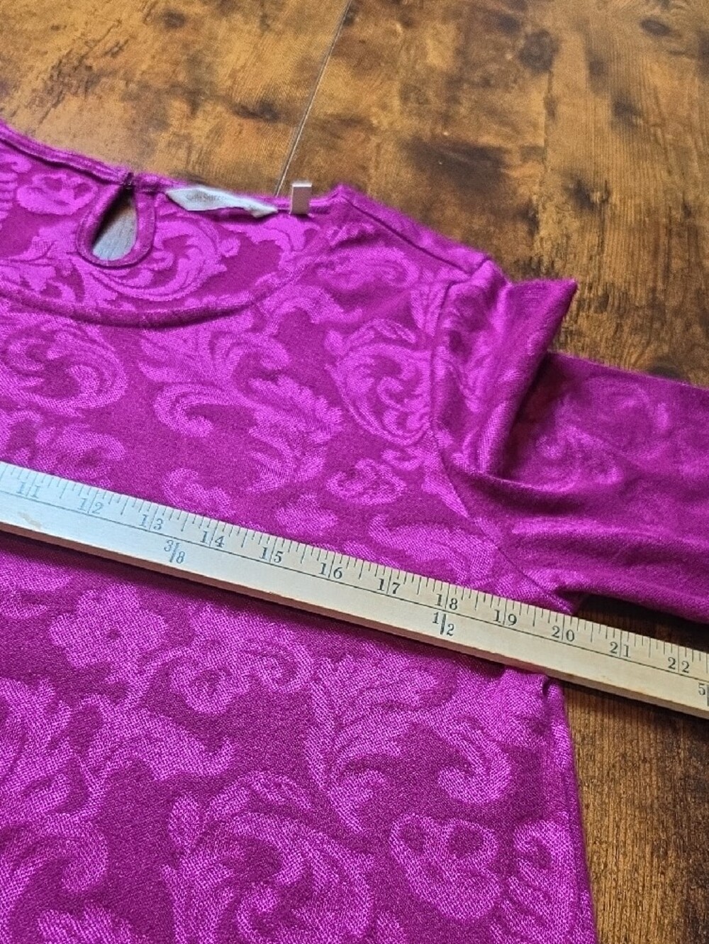 SOFT SURROUNDINGS | Textured Jacquard Magenta Heavyweight Knit Swing Top | L - Picture 5 of 9
